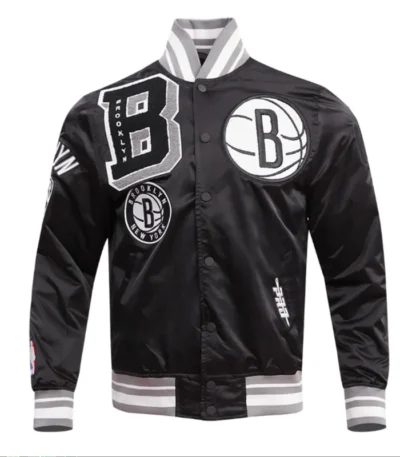 Brooklyn Nets Mashup Classic Rib Satin Jacket