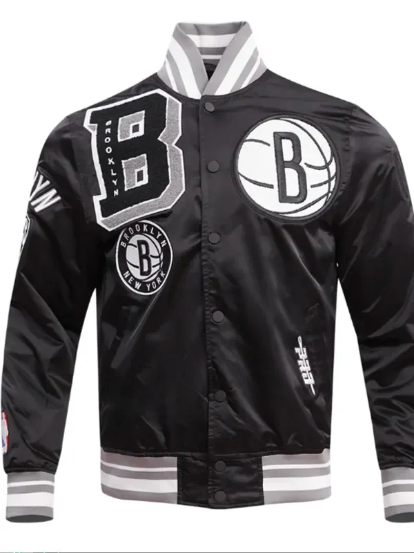 Brooklyn Nets Mashup Classic Rib Satin Jacket