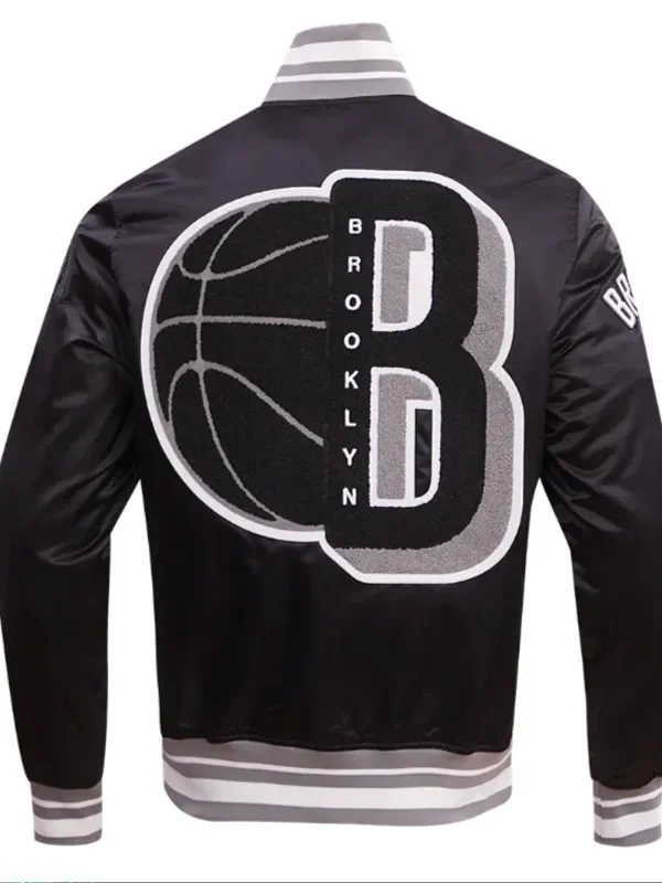 Brooklyn Nets Mashup Classic Rib Satin Jacket