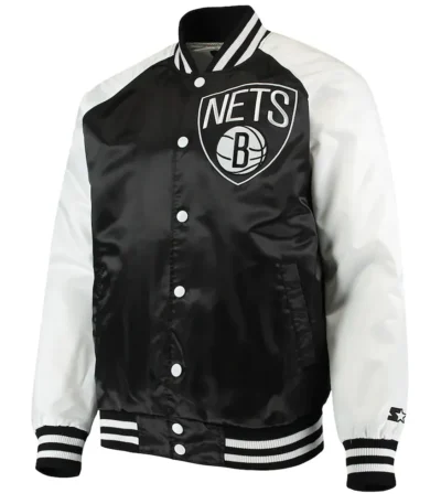 Brooklyn Nets Point Guard Black/White Satin Jacket