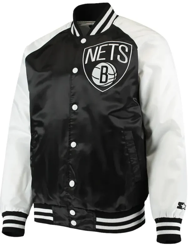 Brooklyn Nets Point Guard Black/White Satin Jacket