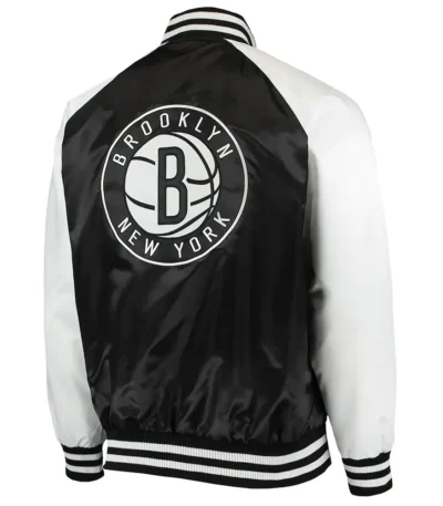 Brooklyn Nets Point Guard Black/White Satin Jacket