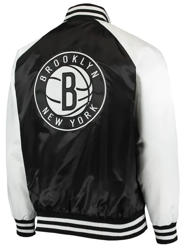 Brooklyn Nets Point Guard Black/White Satin Jacket