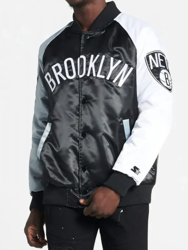 Brooklyn Nets Remix Satin Color-Block Jacket
