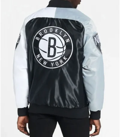 Brooklyn Nets Remix Satin Color-Block Jacket