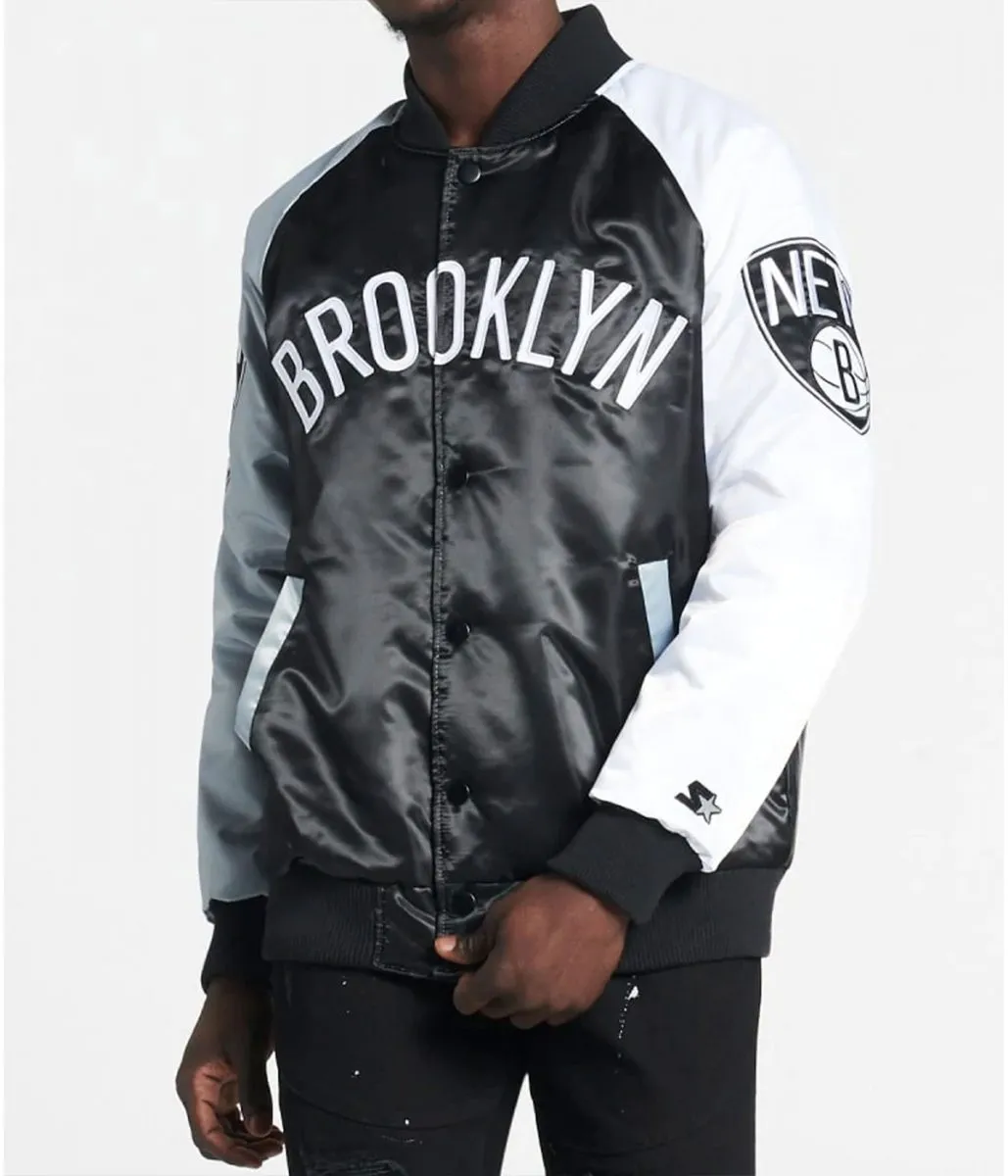 Brooklyn Nets Remix Satin Color-Block Jacket Brooklyn Nets Remix Satin Color-Block Jacket