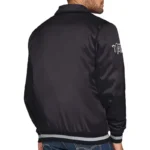 Brooklyn Nets Stitch Applique Black Satin Jacket