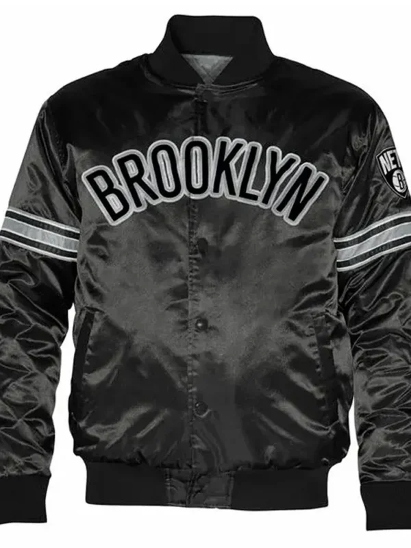 Brooklyn Nets Striped Satin Jacket