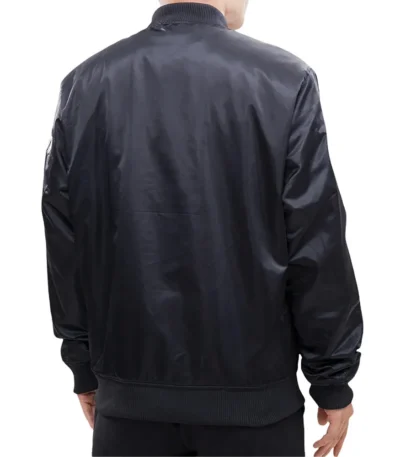 Brooklyn Nets Team Logo Black Satin Jacket