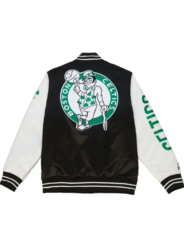 Men’s Black and White Boston Celtics Varsity Jacket