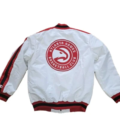 Classic Atlanta Hawks White Satin Jacket