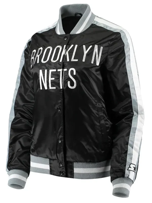 Competition Brooklyn Nets Black Satin Jacket