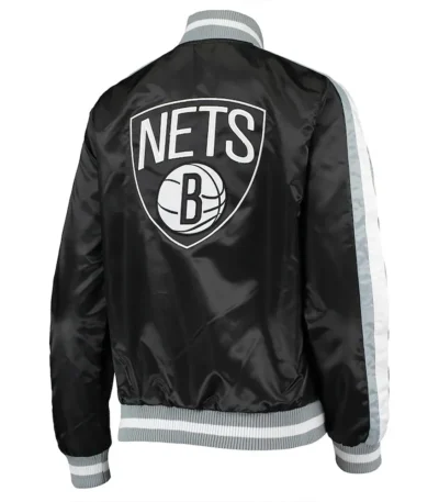 Competition Brooklyn Nets Black Satin Jacket