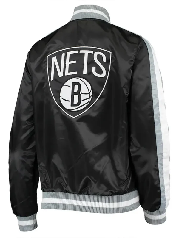 Competition Brooklyn Nets Black Satin Jacket