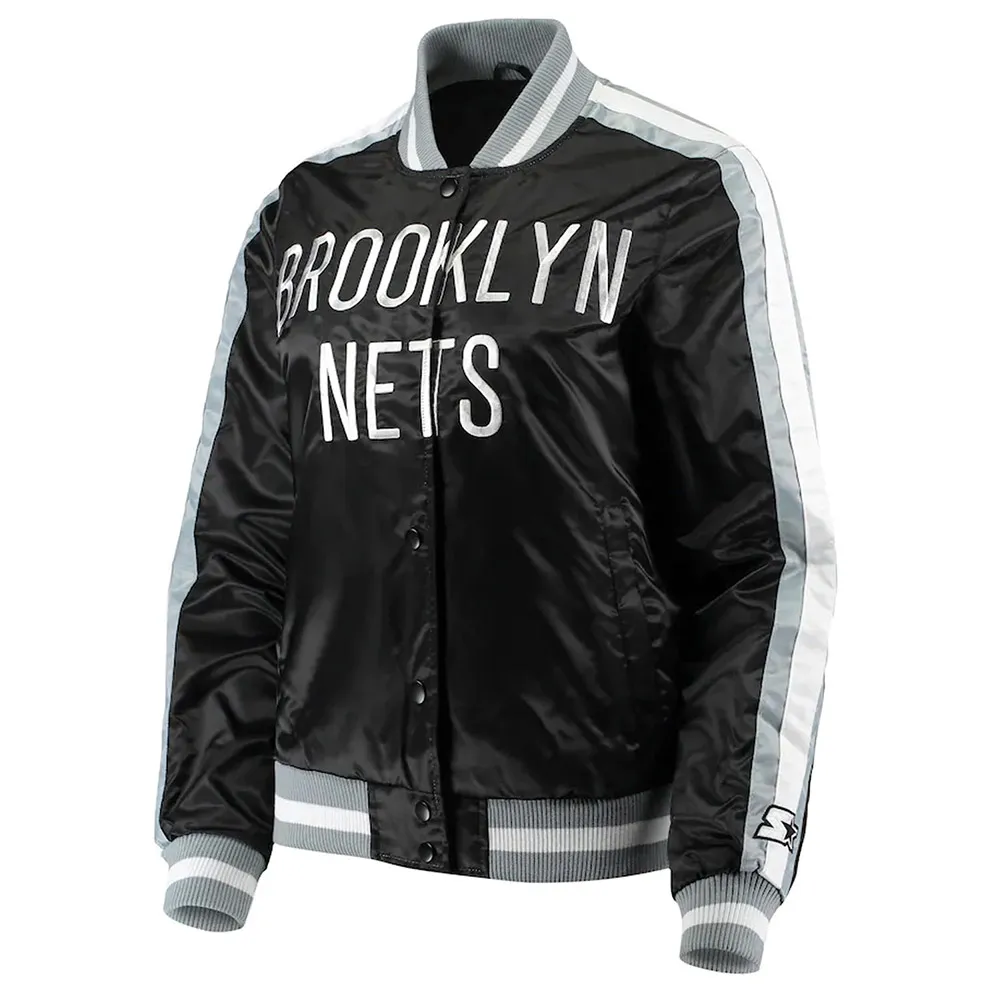 Competition Brooklyn Nets Black Satin Jacket Competition Brooklyn Nets Black Satin Jacket