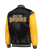 Boston Bruins Yellow and Black Satin Varsity Jacket