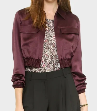 Felicity Smoak Arrow Cropped Satin Bomber Jacket