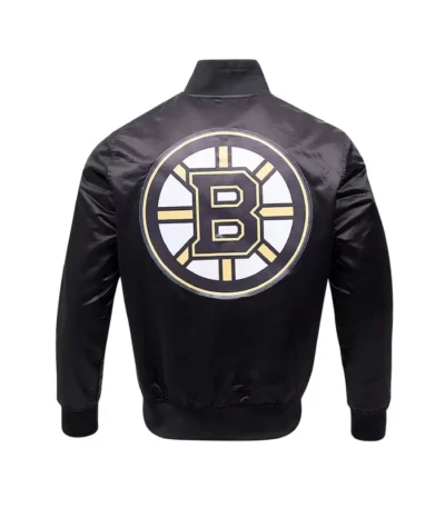 Boston Bruins Glam Black Satin Jacket