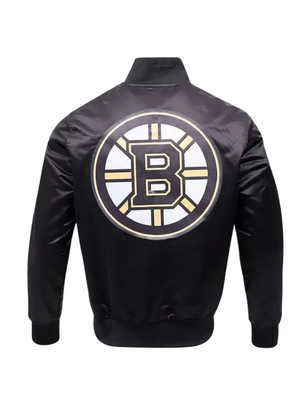 Boston Bruins Glam Black Satin Jacket