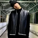 J Hope Black Leather Vest