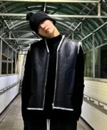 J Hope Black Leather Vest