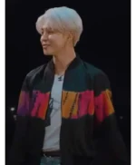 Jimin Black Tie-Dye Bomber Jacket