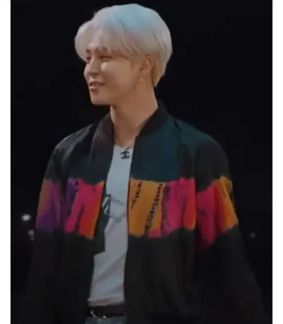Jimin Black Tie-Dye Bomber Jacket