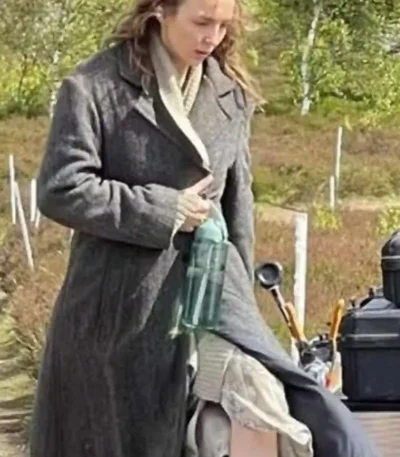 Jodie Comer 28 Years Later Grey Coat