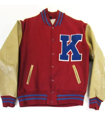 Kansas Jayhawks Red Letterman Jacket