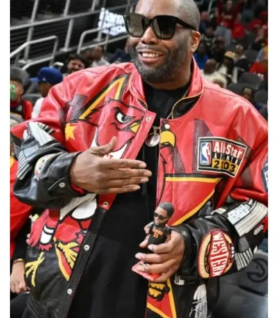 Killer Mike Atlanta Hawks Red Leather Jacket