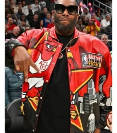 Killer Mike Atlanta Hawks Red Leather Jacket