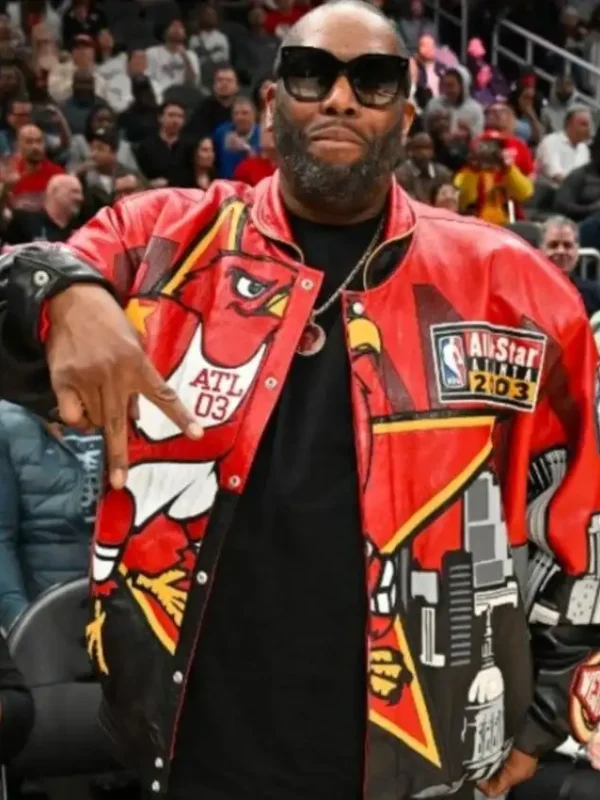 Killer Mike Atlanta Hawks Red Leather Jacket