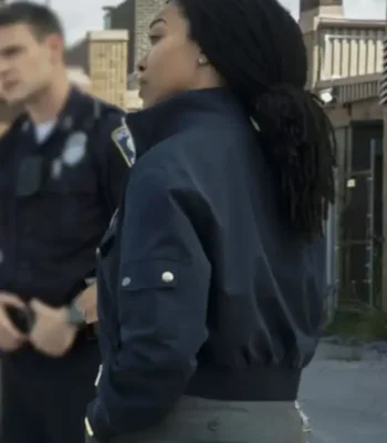 Lena Silver Boston Blue S01 Bomber Jacket