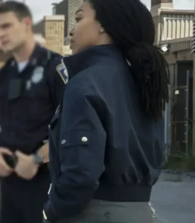 Lena Silver Boston Blue S01 Bomber Jacket