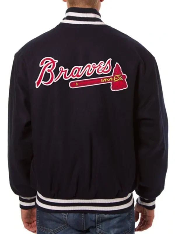 Atlanta Braves Varsity Navy Wool Jacket