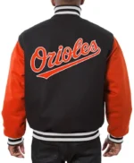Baltimore Orioles Varsity Black and Orange Wool Jacket