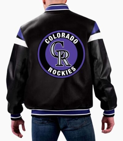 MLB Colorado Rockies Varsity Leather Jacket