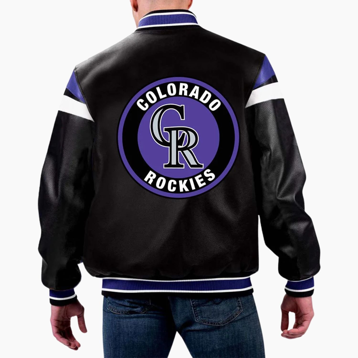 MLB Colorado Rockies Varsity Leather Jacket MLB Colorado Rockies Varsity Leather Jacket