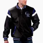 MLB Colorado Rockies Varsity Leather Jacket