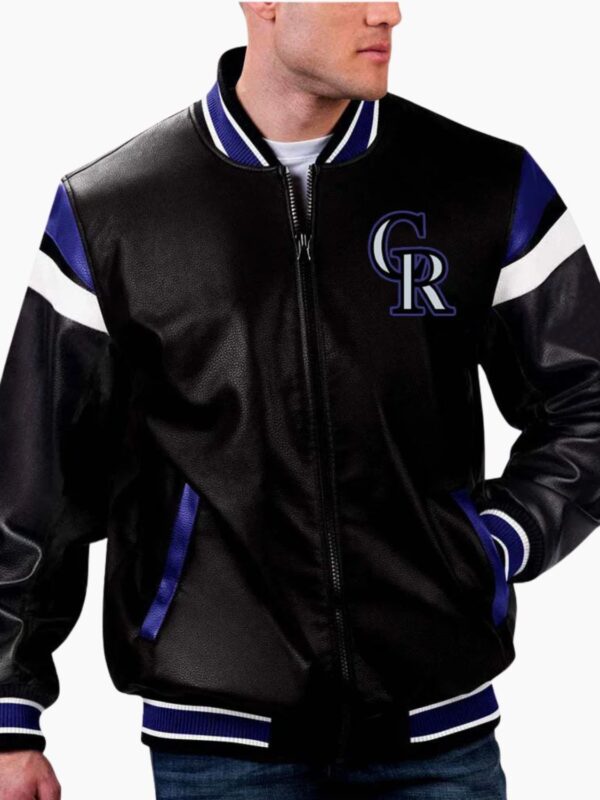 MLB Colorado Rockies Varsity Leather Jacket
