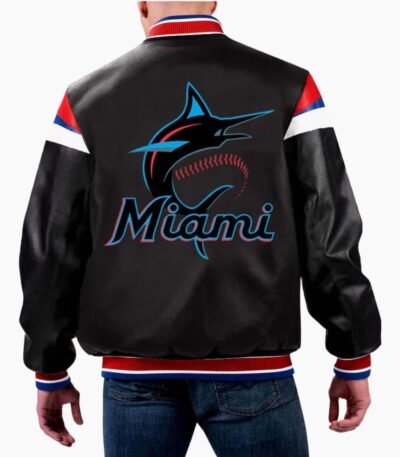 MLB Miami Marlins Varsity Leather Jacket