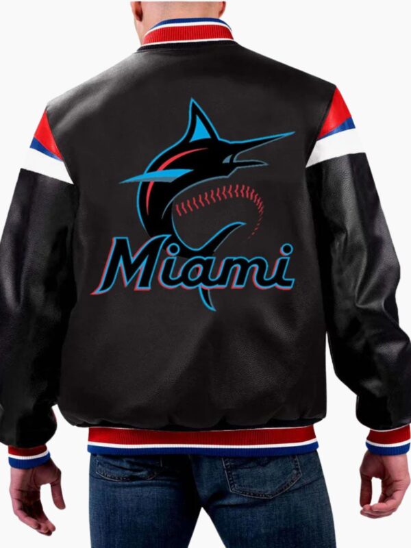 MLB Miami Marlins Varsity Leather Jacket