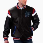 MLB Miami Marlins Varsity Leather Jacket
