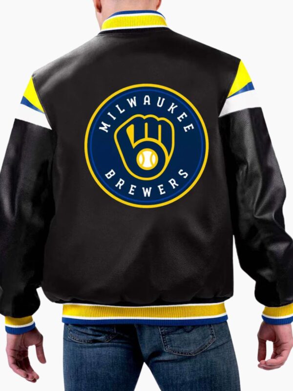 MLB Milwaukee Brewers Varsity Leather Jacket