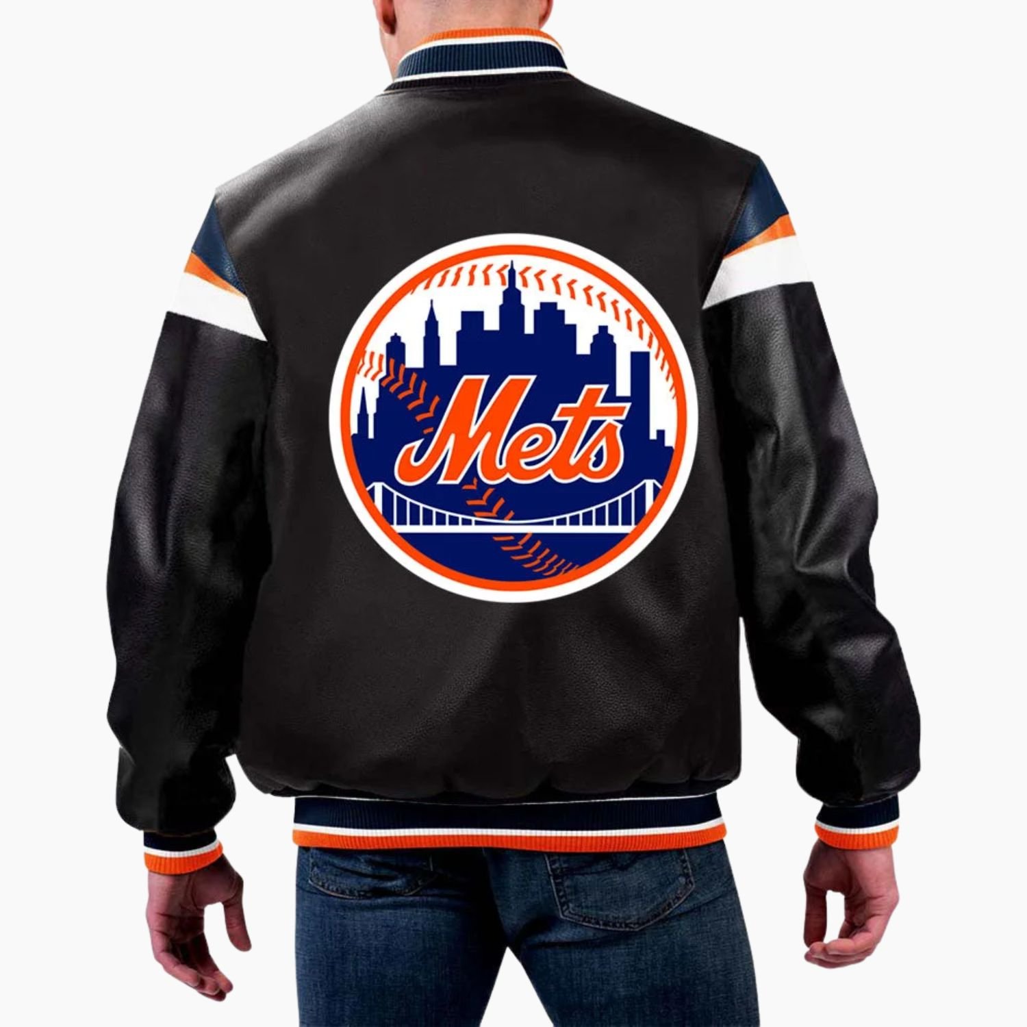MLB New York Mets Varsity Leather Jacket MLB New York Mets Varsity Leather Jacket