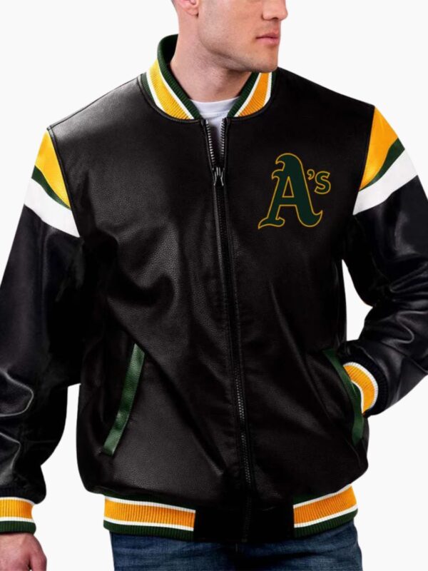 MLB Oakland Athletics Varsity Leather Jacket