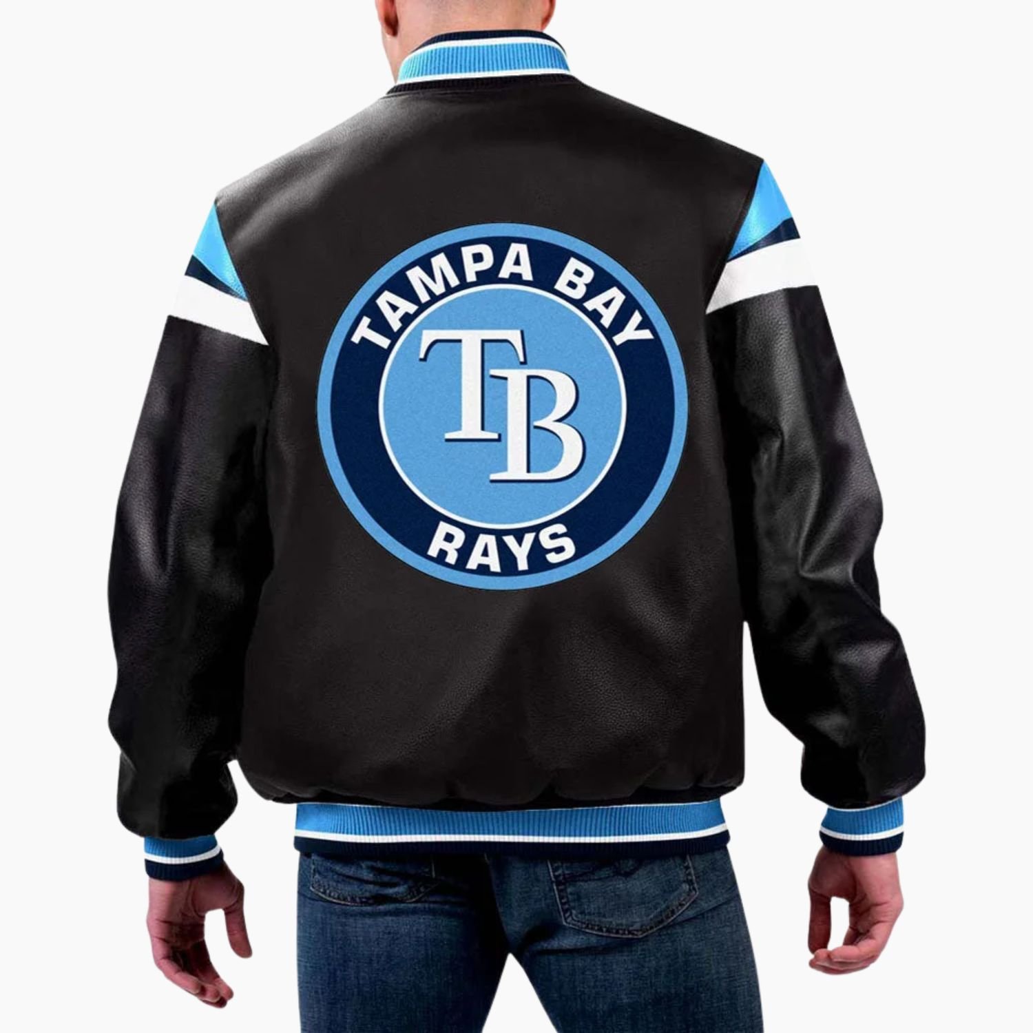 MLB Tampa Bay Rays Varsity Leather Jacket MLB Tampa Bay Rays Varsity Leather Jacket