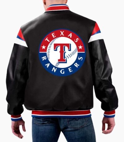 MLB Texas Rangers Varsity Leather Jacket