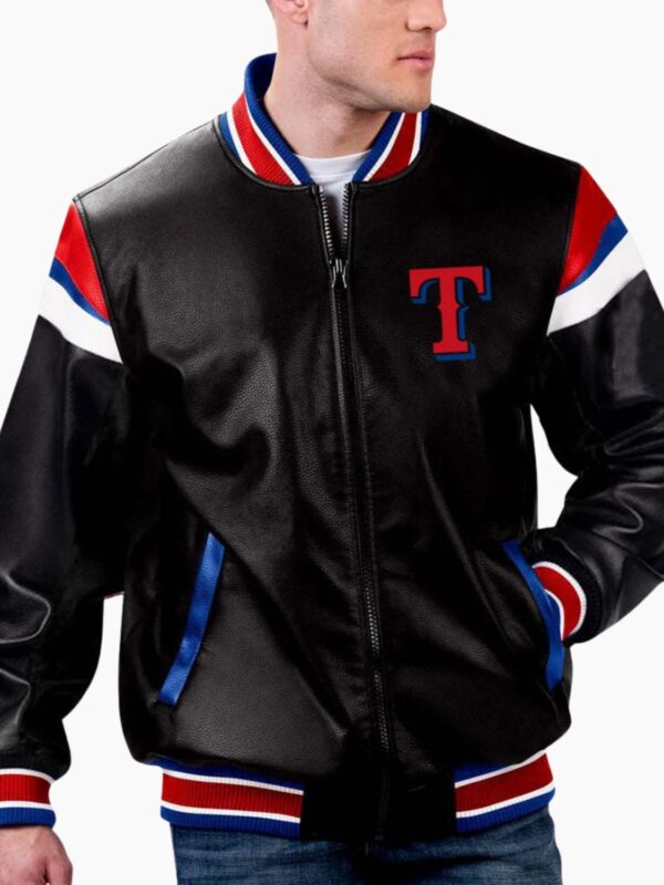 MLB Texas Rangers Varsity Leather Jacket