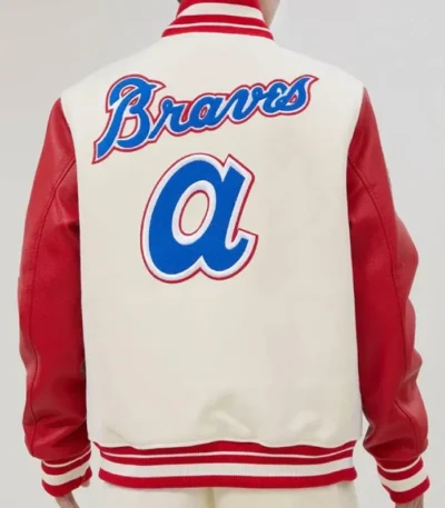 Atlanta Braves Mash Up Off White Varsity Jacket